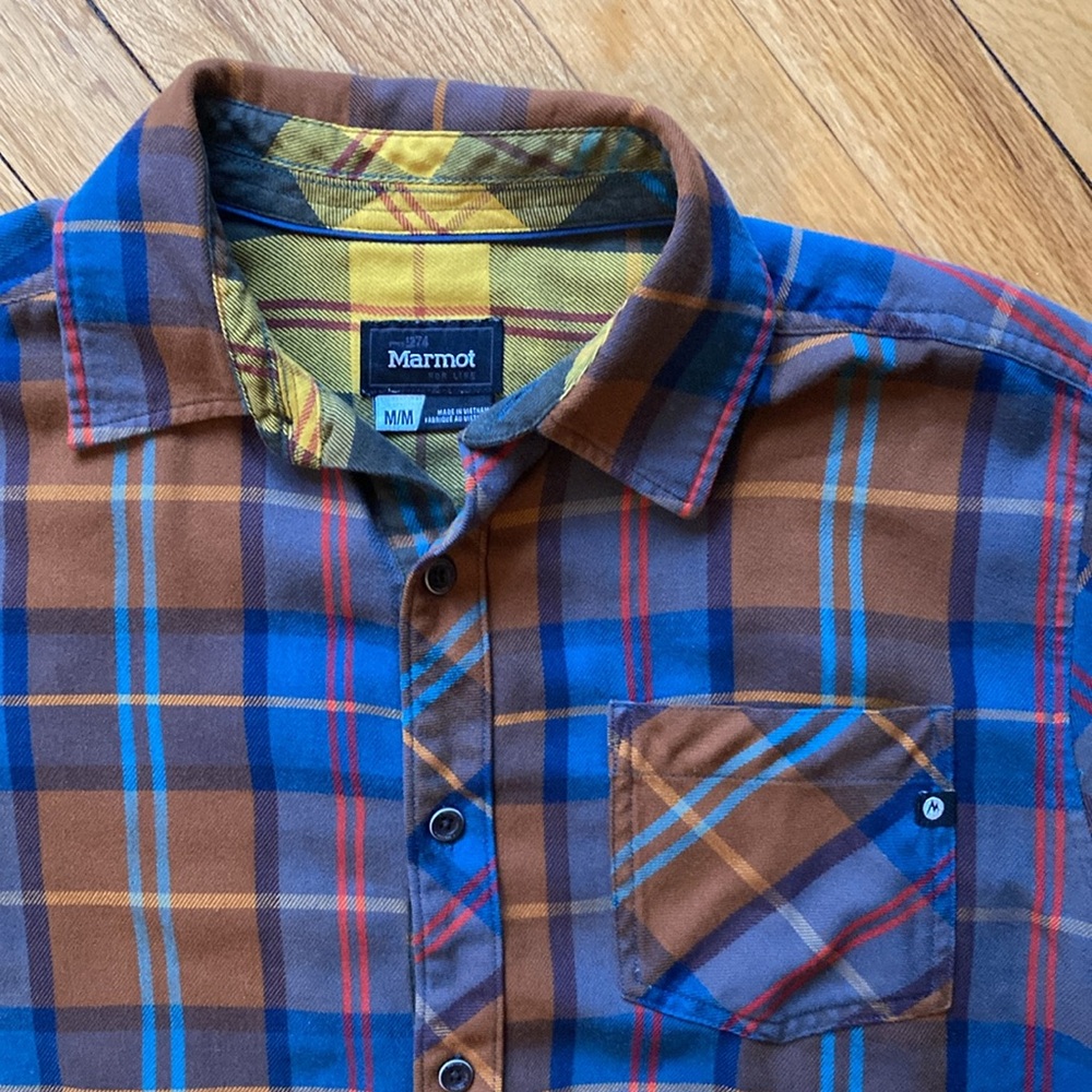 Marmot XL Orange Check Flannel / Mountain Shirt